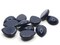 11 18mm Navy Blue Teardrop Flat Back Vintage Lucite Cabochons